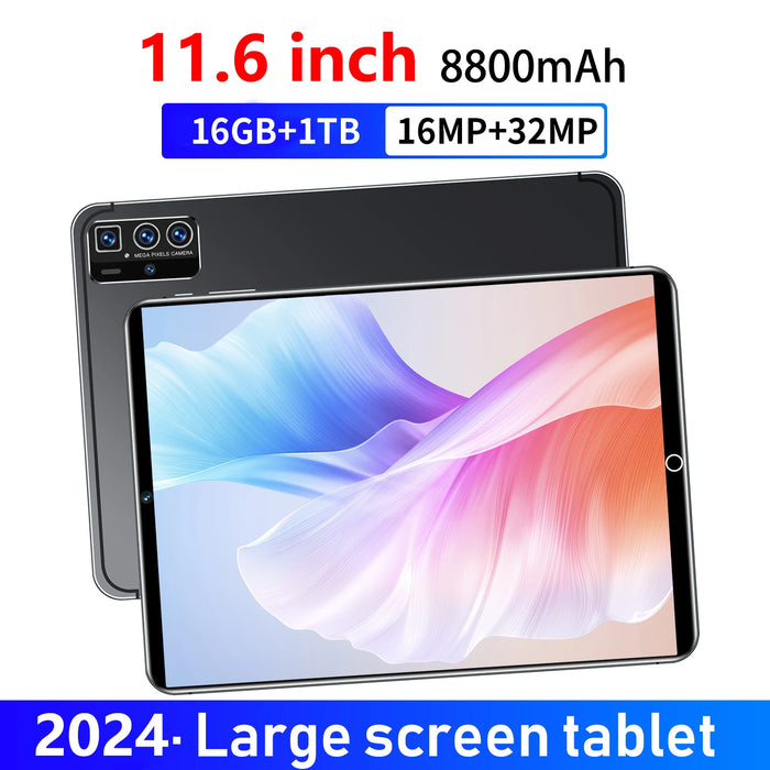 2024 Neues 11,6-Zoll-Android 13.0-Tablet mit 16 GB RAM und 1 TB Speicher – 10-Core-Prozessor und 12000-mAh-Akku