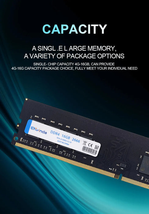 Memoria RAM para PC ENVINDA DDR4 8GB 16GB 3200MHz DIMM para escritorio - No compatible con la placa base AMD