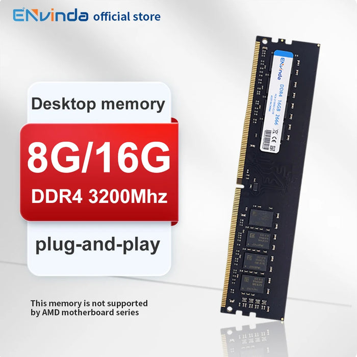 Memoria RAM para PC ENVINDA DDR4 8GB 16GB 3200MHz DIMM para escritorio - No compatible con la placa base AMD