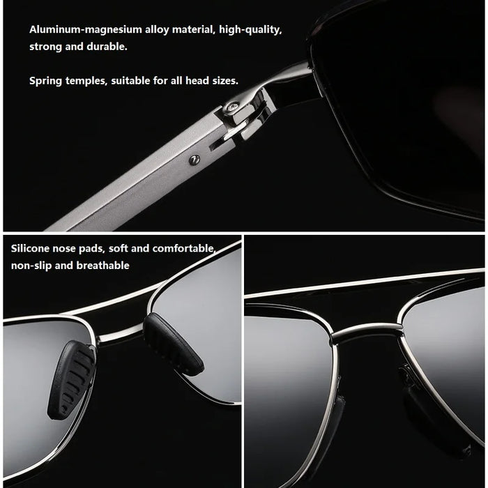 Men's Classic Polarized Sunglasses - Stylish and Elegant for Driving, Fishing, and Outdoor Activities