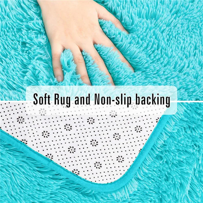 Soft and Fuzzy Children's Room Rug with Anti-Slip, Large Fuzzy Shag Mat for Modern Homes and Children's Bedrooms