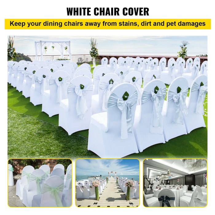 VEVOR 12/30/50/100 pièces housses de chaise de mariage Spandex housse extensible pour Restaurant Banquet hôtel dîner fête couverture de chaise blanche