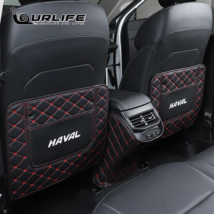 Alfombrilla antipatadas de cuero para coche, alfombrillas antipatadas, Protector trasero de asiento para Haval h6 3rd GT 2021 2022 2023, accesorios