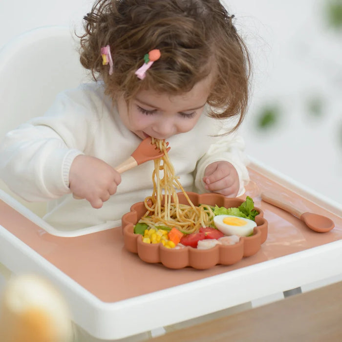 Haut Tabouret Adapté Tapis de Couleur Unie pour Enfants, Plaque en Silicone pour Nourrir et Table à Manger