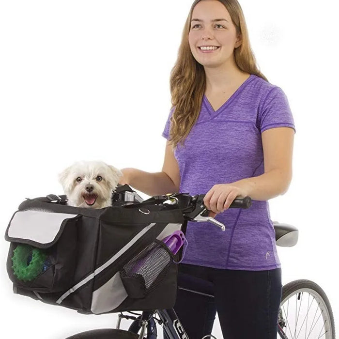 Bolsa de bicicleta para mascotas - Bolsa de transporte para perros y gatos, transporte de animales pequeños para paseos en bicicleta y senderismo