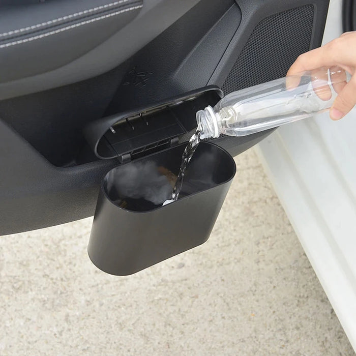 Boîte de rangement et de ferraille de voiture compacte de 1 l, conteneur à ordures poussant avec support de serrage pour porte et siège, accessoires de voiture