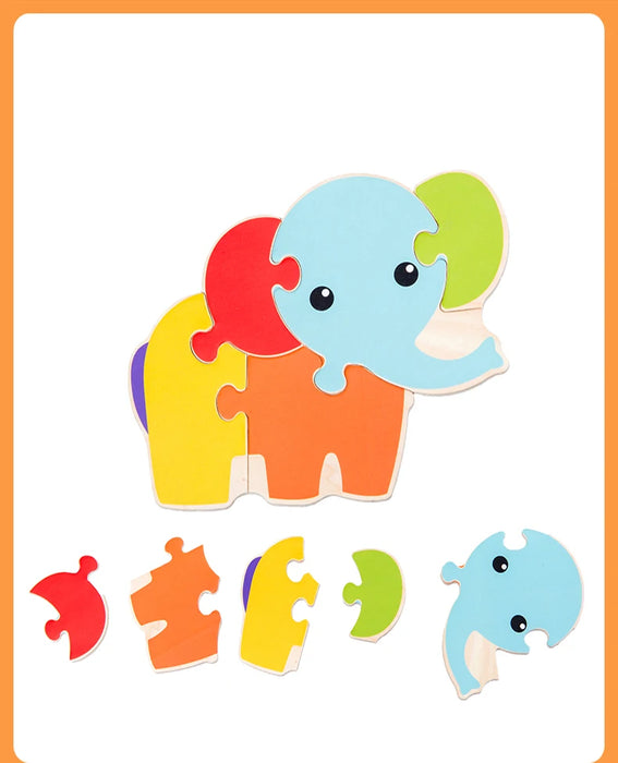 Puzzle 3D en bois pour enfants, formes Tangram, carte éducative, animaux, jouets intelligents, cadeau pour enfants