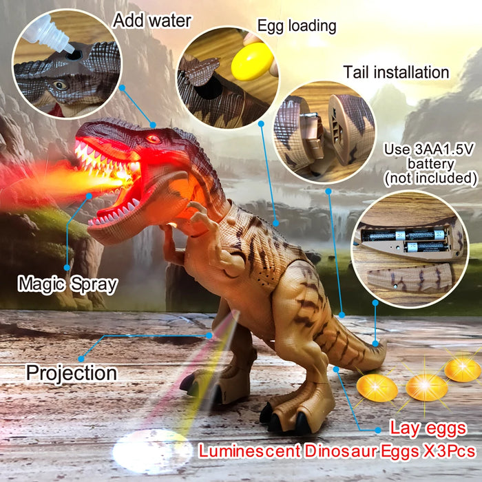 Electric Large Dinosaur Robot that Walks, Sprays Water and Lays Eggs with Lights and Sounds