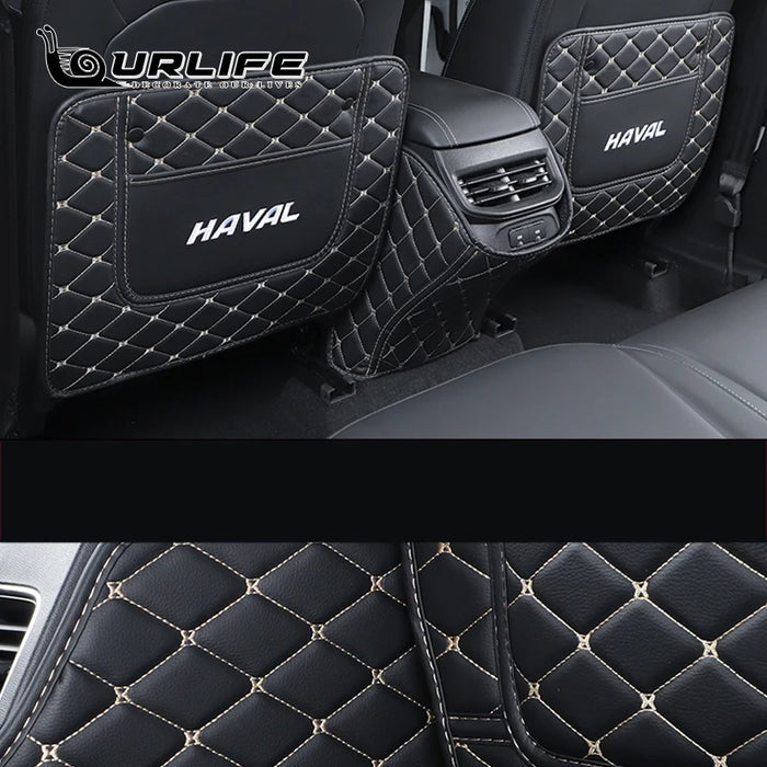 Alfombrilla antipatadas de cuero para coche, alfombrillas antipatadas, Protector trasero de asiento para Haval h6 3rd GT 2021 2022 2023, accesorios