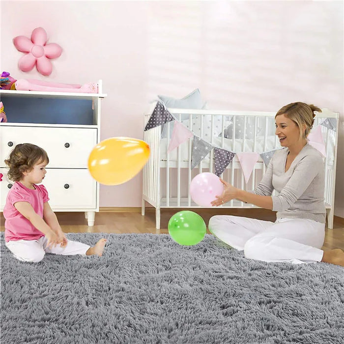 Soft and Fuzzy Children's Room Rug with Anti-Slip, Large Fuzzy Shag Mat for Modern Homes and Children's Bedrooms