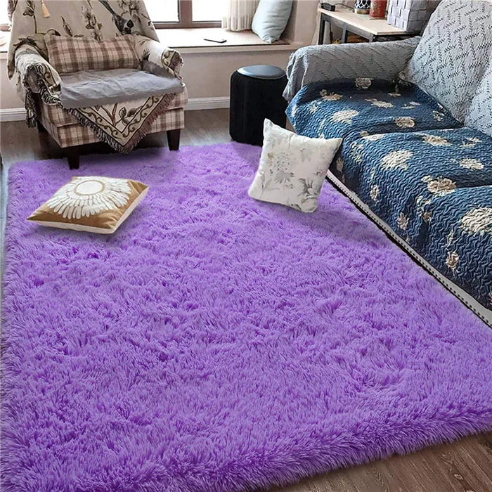 Alfombra suave y esponjosa para habitación de niños con alfombrilla antideslizante grande y peluda para uso interior moderno en sala de estar y habitación de niños