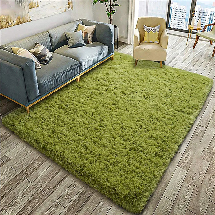 Alfombra suave y esponjosa para habitación de niños con alfombrilla antideslizante grande y peluda para uso interior moderno en sala de estar y habitación de niños