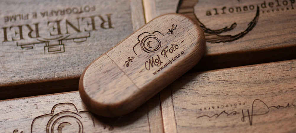 SHANDIAN Free LOGO Wooden + Box USB 2.0 Pen Drive 4GB 16GB 32GB 64GB Flash Drive Wedding Photography Gift U Disk