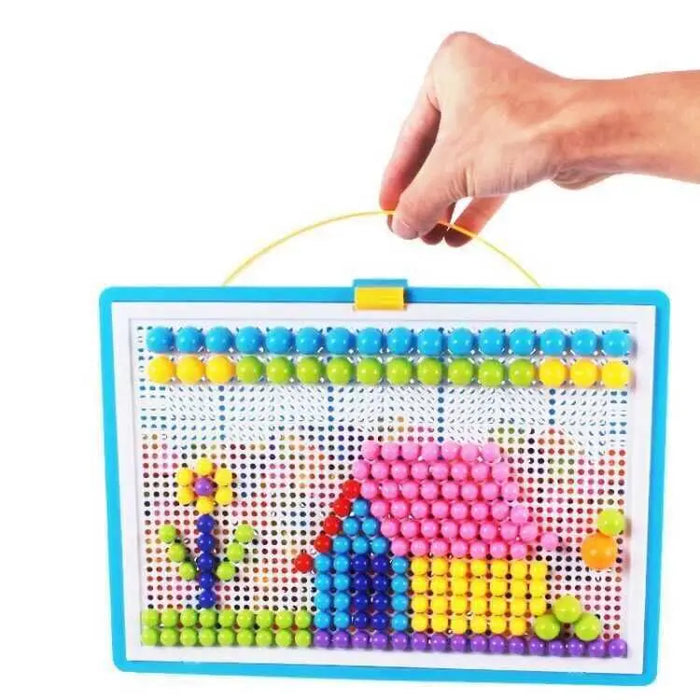 Ensemble créatif de 296 pièces de perles et d'ongles en éponge, puzzles 3D attrayants pour les enfants, développement de jouets éducatifs