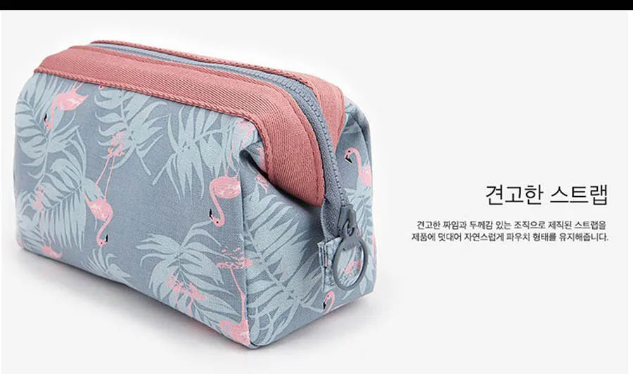 Nouvelle trousse à maquillage étanche Flamingo tendance pour femmes, trousse de voyage de maquillage et de toilette, trousse de maquillage Portable pour esthéticienne