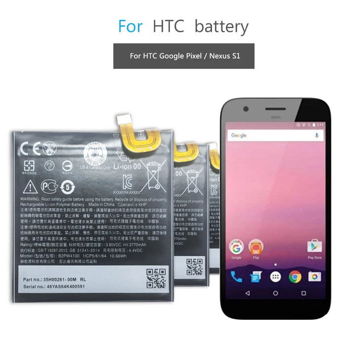 Batterie de remplacement 2770mAh pour HTC Google Pixel 1 / Nexus S1 - Outil d'installation inclus