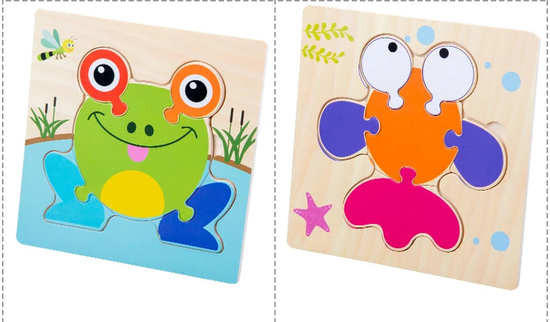 Puzzle 3D en bois pour enfants, formes Tangram, carte éducative, animaux, jouets intelligents, cadeau pour enfants