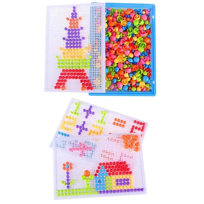 Ensemble créatif de 296 pièces de perles et d'ongles en éponge, puzzles 3D attrayants pour les enfants, développement de jouets éducatifs