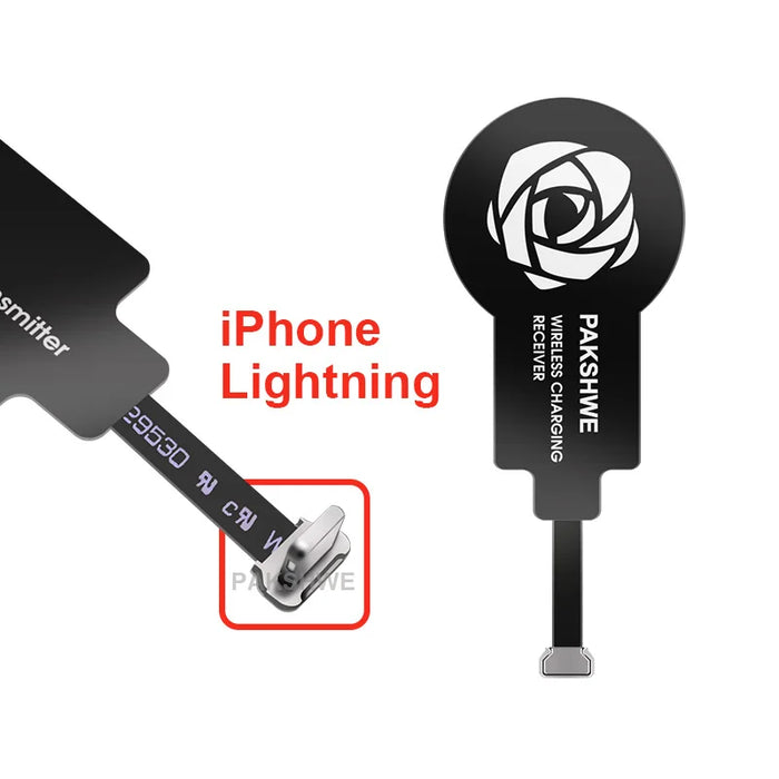 Kit de chargement sans fil universel Qi, adaptateur émetteur-récepteur, lot de 5W pour téléphones iPhone Lightning Android