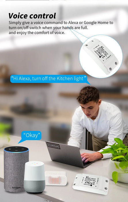 Tuya WiFi cambio de aplicación inteligente controlador inalámbrico interruptor Universal temporizador vida inteligente Compatible con interruptor de luz LED accesorios Alexa