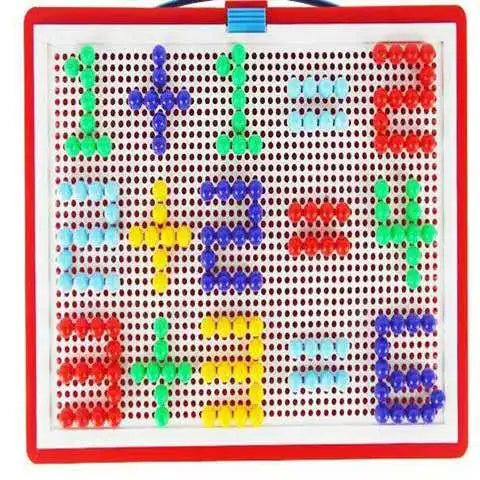 Ensemble créatif de 296 pièces de perles et d'ongles en éponge, puzzles 3D attrayants pour les enfants, développement de jouets éducatifs