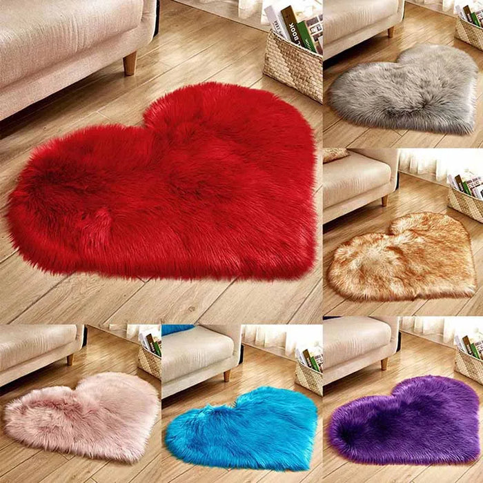 Tapis en peluche en forme de cœur 2024 – Tapis charmant et confortable pour chambre à coucher et salon, idéal pour les rebords de fenêtre et la décoration de la maison