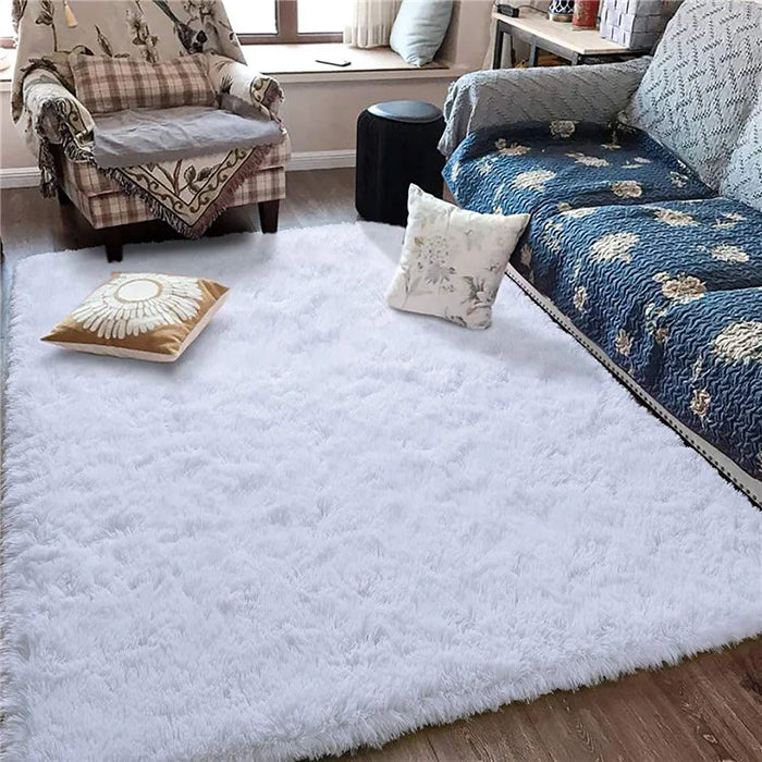 Alfombra suave y esponjosa para habitación de niños con alfombrilla antideslizante grande y peluda para uso interior moderno en sala de estar y habitación de niños