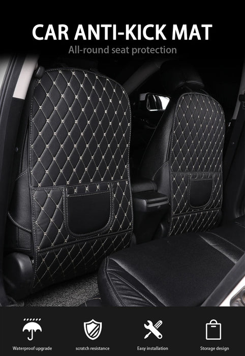 Almohadilla de protección de asiento trasero de cuero PU para coche, alfombrilla protectora antipatadas y suciedad para niños, accesorios de coche