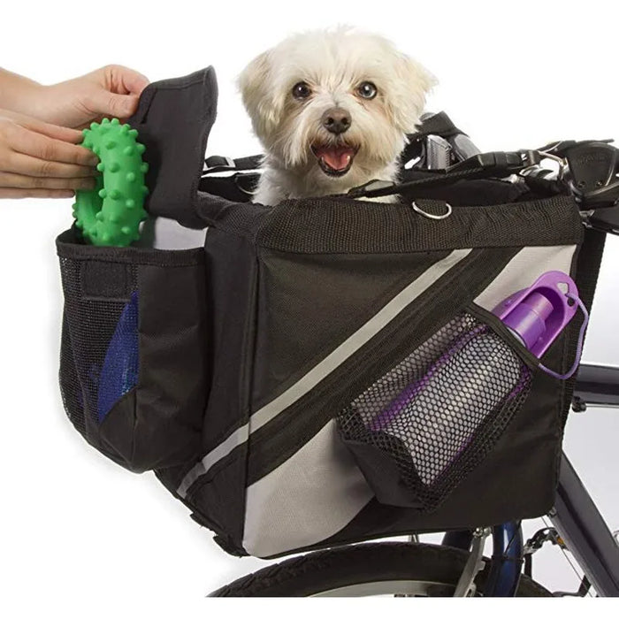 Bolsa de bicicleta para mascotas - Bolsa de transporte para perros y gatos, transporte de animales pequeños para paseos en bicicleta y senderismo