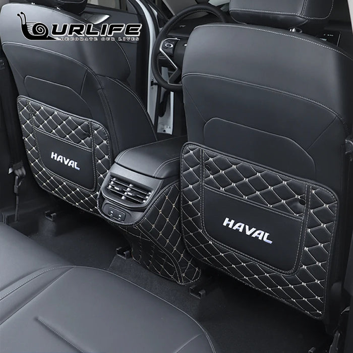 Alfombrilla antipatadas de cuero para coche, alfombrillas antipatadas, Protector trasero de asiento para Haval h6 3rd GT 2021 2022 2023, accesorios