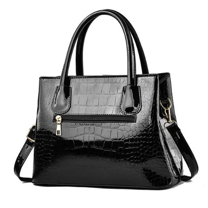 Elegant Women's PU Leather Alligator Print Shoulder Crossbody Handbag - Large Capacity Luxury Tote Bag