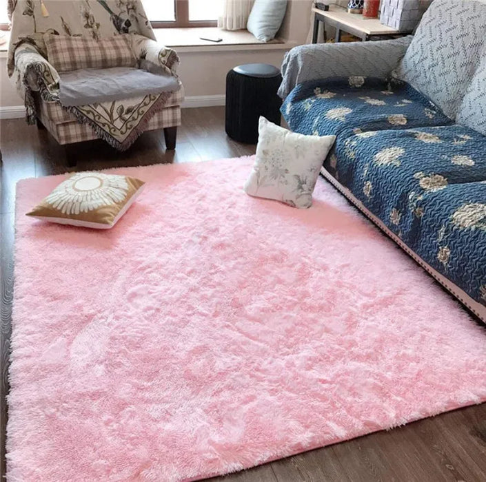 Alfombra suave y esponjosa para habitación de niños con alfombrilla antideslizante grande y peluda para uso interior moderno en sala de estar y habitación de niños