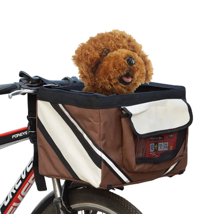 Bolsa de bicicleta para mascotas - Bolsa de transporte para perros y gatos, transporte de animales pequeños para paseos en bicicleta y senderismo