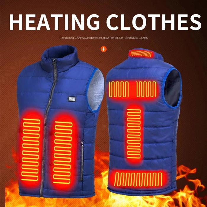 Chaleco calentado por USB con infusión de grafeno para hombres y mujeres, chaqueta eléctrica con 9 zonas de calor para actividades al aire libre y acampadas