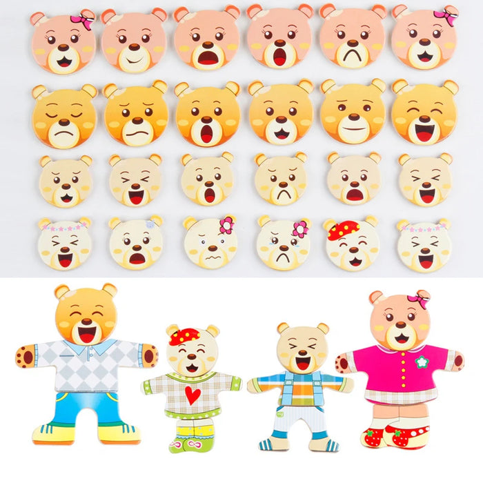 QWZ petit ours habiller les enfants éducation précoce confort Puzzle jeu habiller jeu bébé Puzzle jouets pour enfants cadeau