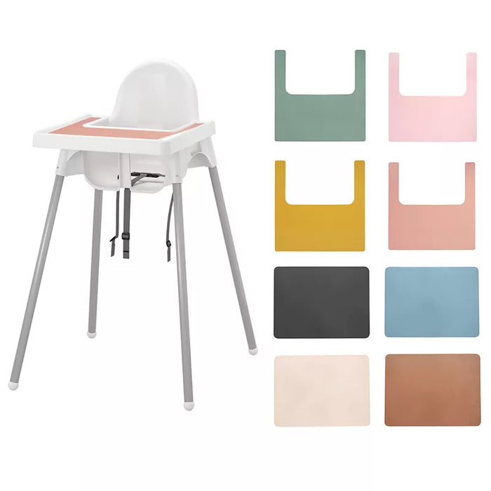 Haut Tabouret Adapté Tapis de Couleur Unie pour Enfants, Plaque en Silicone pour Nourrir et Table à Manger