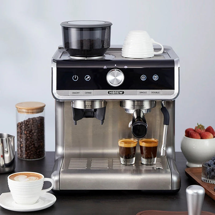 HiBREW Barista Pro 20Bar grains pour expresso, Machine à café professionnelle avec équipement complet pour café, hôtel et restaurant H7