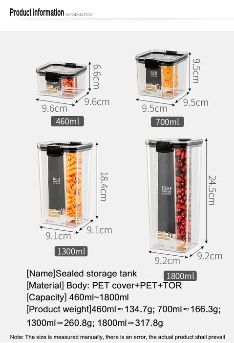 Stapelbare Aufbewahrungsboxen für trockene Lebensmittel – transparente Behälter für Nudeln und Spaghetti (460–1800 ml)