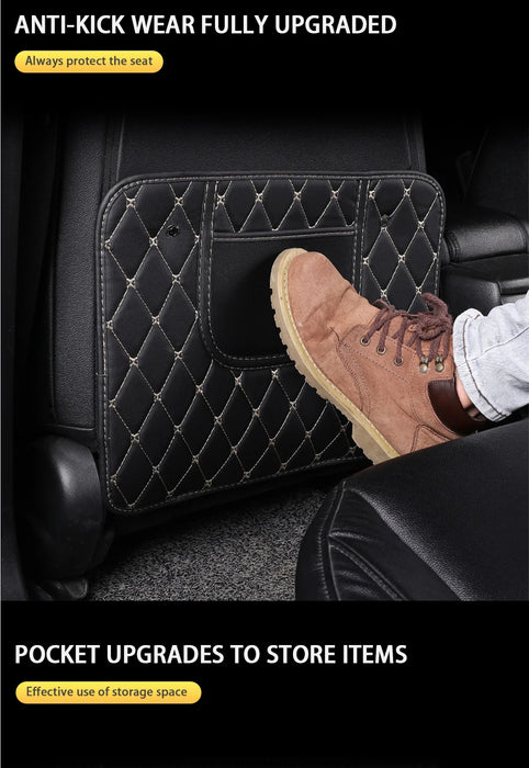 Almohadilla de protección de asiento trasero de cuero PU para coche, alfombrilla protectora antipatadas y suciedad para niños, accesorios de coche