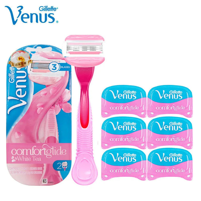 Gillette Venus Rasierer für Frauen – Gesicht, Arm, Bein, Bikini, 3/5-lagige Klinge mit Seifenstreifen für sanftes Rasieren