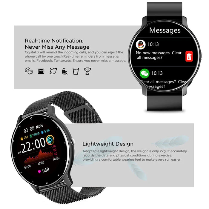 Reloj inteligente LIGE 2023 para mujer con pantalla táctil completa, reloj deportivo deportivo IP67, resistente al agua, Bluetooth para Android e iOS