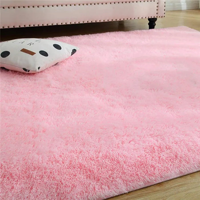 Alfombra suave y esponjosa para habitación de niños con alfombrilla antideslizante grande y peluda para uso interior moderno en sala de estar y habitación de niños