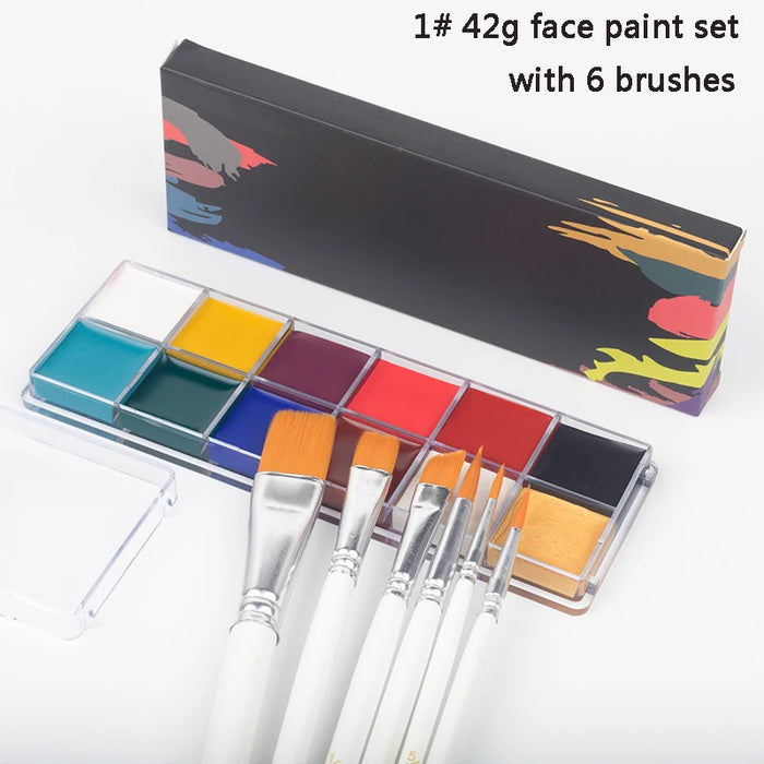 Halloween Face and Body Painting Kit - 12/20 Color Set with Brushes, Safe for Kids and Adults