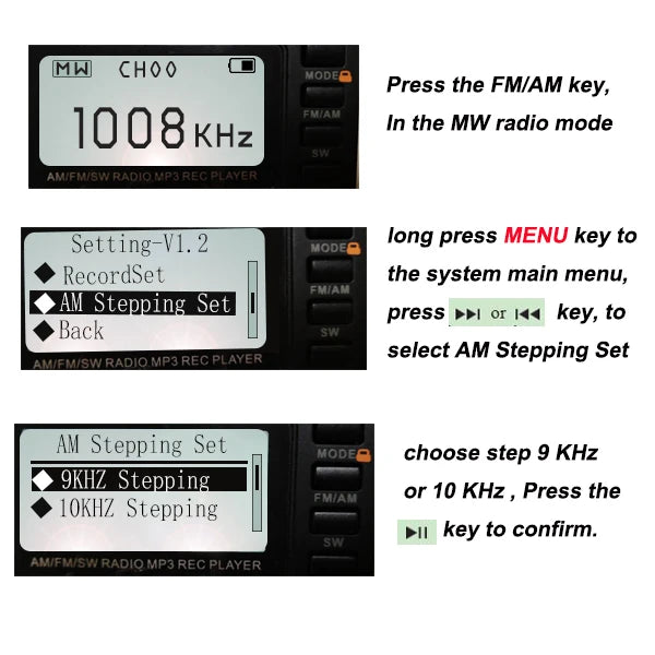 RETKEKESS V115 Radio portable FM AM SW – Radio à ondes courtes rechargeable avec enregistrement USB et haut-parleur