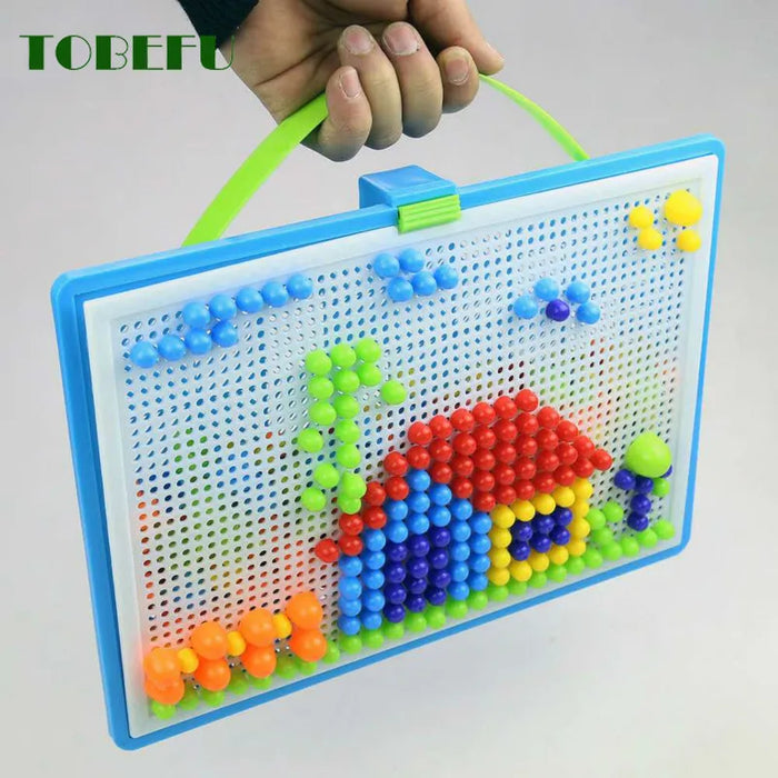 Ensemble créatif de 296 pièces de perles et d'ongles en éponge, puzzles 3D attrayants pour les enfants, développement de jouets éducatifs