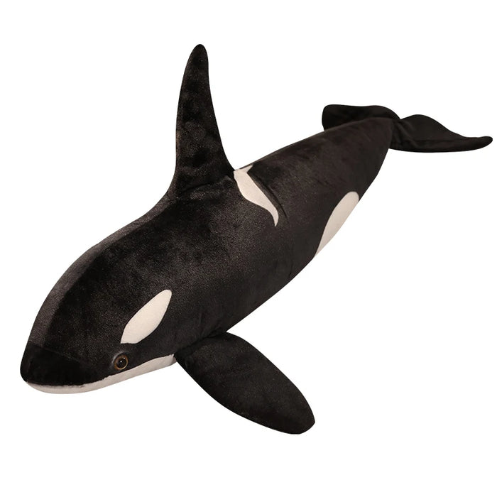 Animal de peluche de orca realista, 50-130 cm, muñeca de ballena suave para niños, regalo de cumpleaños ideal