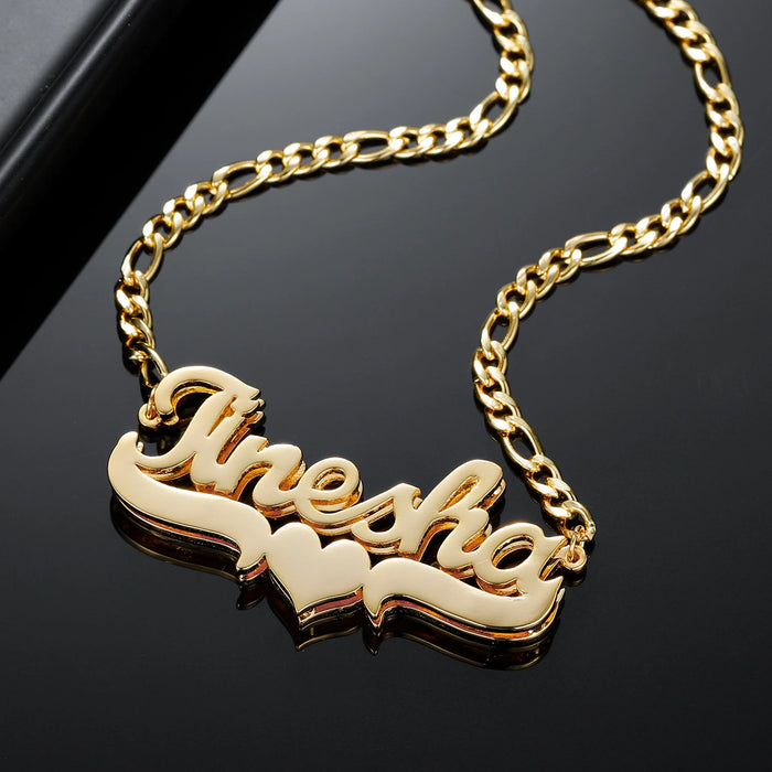 Benutzerdefinierter doppelter Namensanhänger, personalisierter Hip-Hop-Buchstabe, Edelstahl-Anhänger mit Namenskette für Frauen, Gothic-Schmuck, Geschenk