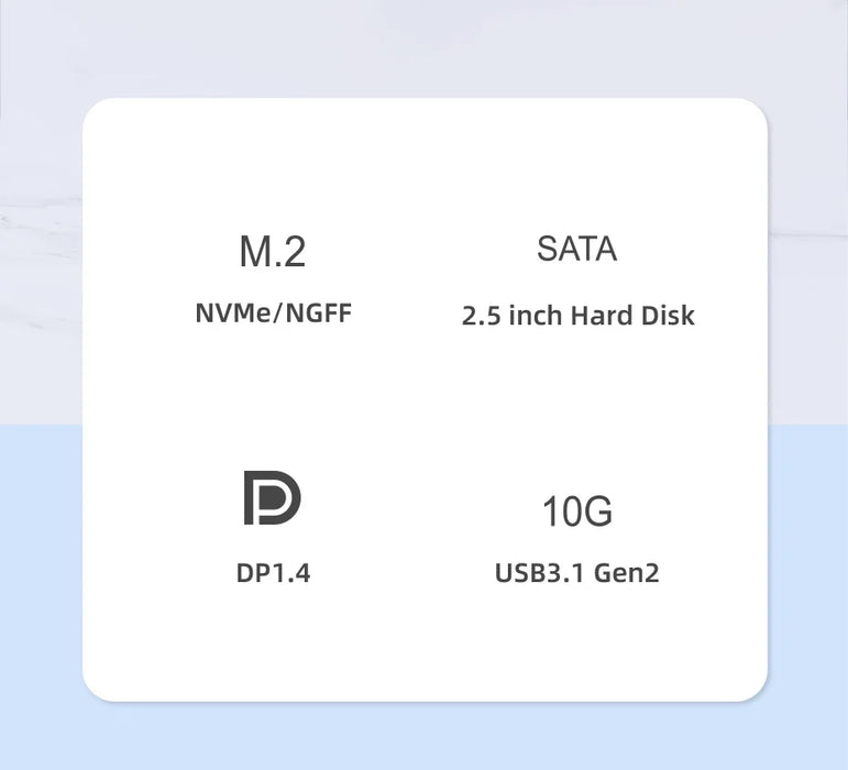 Hagibis USB-C Hub for Mac mini M1/M2 with 2.5 SATA NVME M.2 SSD HDD Case and USB-C Gen 2 DP SD/TF Docking Station