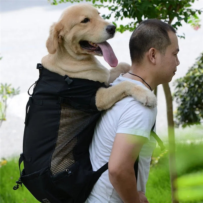 Mochila para perros para mascotas: paquete de viaje portátil y ventilado para aventuras en bicicleta y senderismo, lavable y transpirable