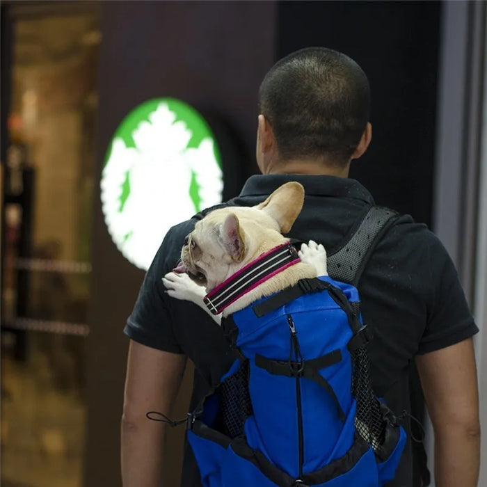 Mochila para perros para mascotas: paquete de viaje portátil y ventilado para aventuras en bicicleta y senderismo, lavable y transpirable